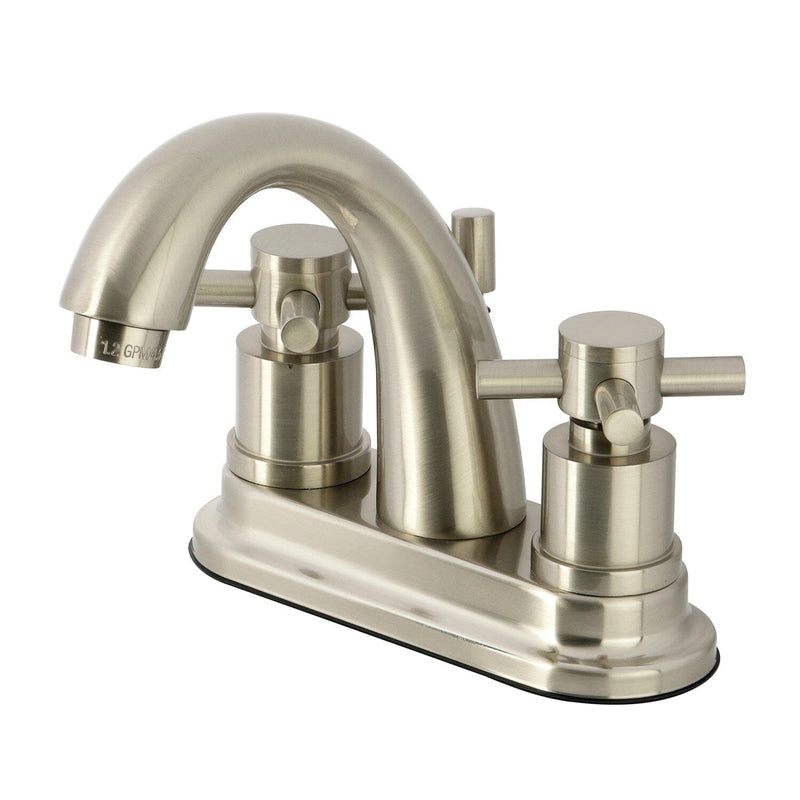 Concord Double-Handle 3-Hole Deck Mount 4-Inch Centerset Bathroom Faucet with Brass Pop-Up