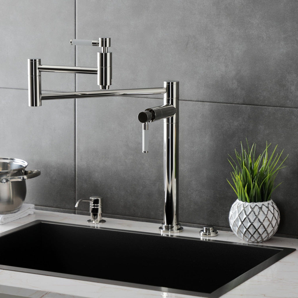 Kaiser Two-Handle 1-Hole Deck Mount Pot Filler Faucet