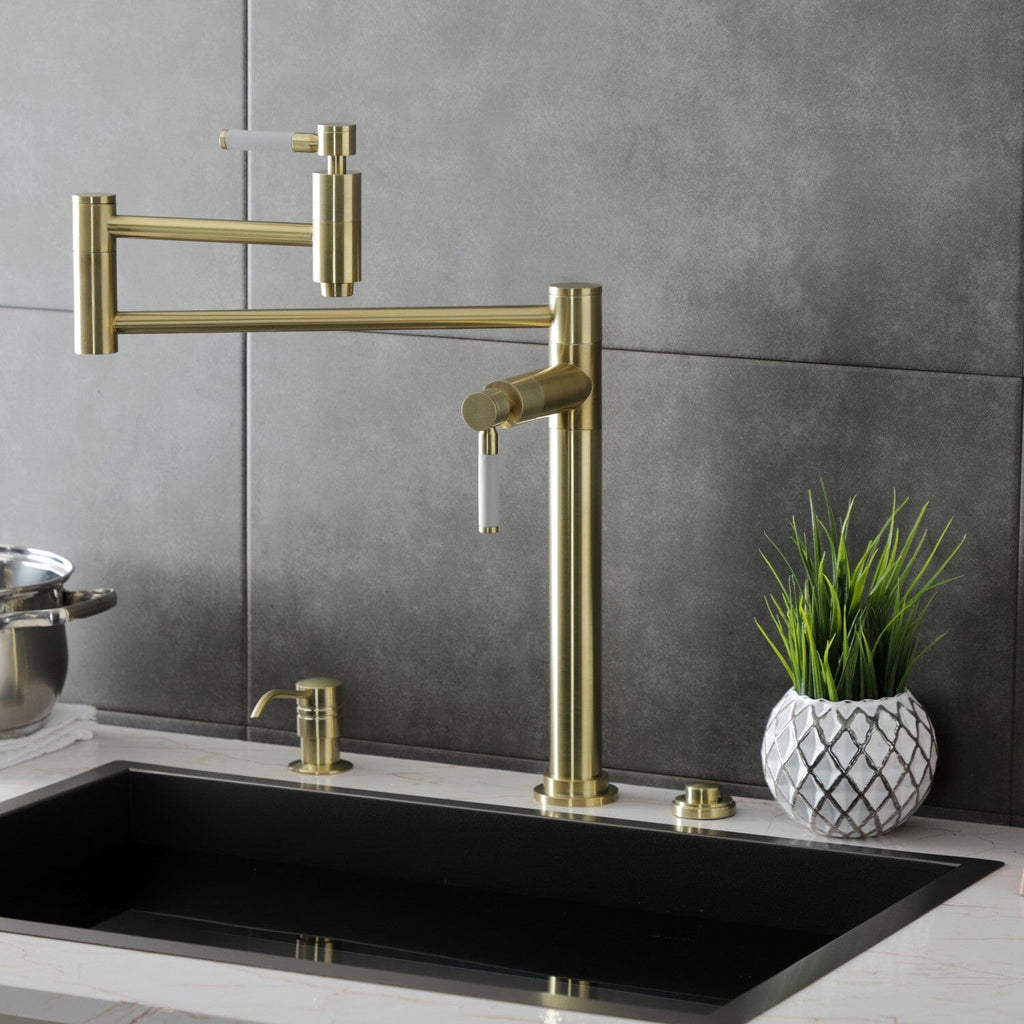 Kaiser Two-Handle 1-Hole Deck Mount Pot Filler Faucet