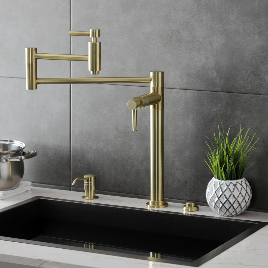 Concord Two-Handle 1-Hole Deck Mount Pot Filler Faucet