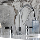 Kaiser Two-Handle 3-Hole Deck Mount Widespread Bathroom Faucet with Brass Pop-Up Drain