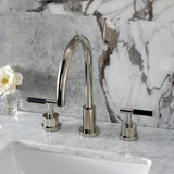 Kaiser Two-Handle 3-Hole Deck Mount Widespread Bathroom Faucet with Brass Pop-Up