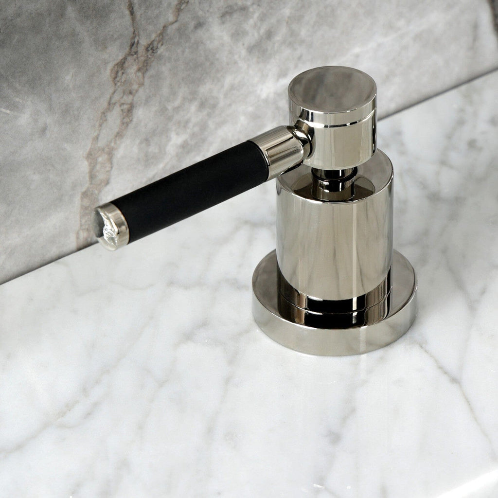 Kaiser Two-Handle 3-Hole Deck Mount Widespread Bathroom Faucet with Brass Pop-Up Drain