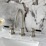 Kaiser Two-Handle 3-Hole Deck Mount Widespread Bathroom Faucet with Brass Pop-Up Drain