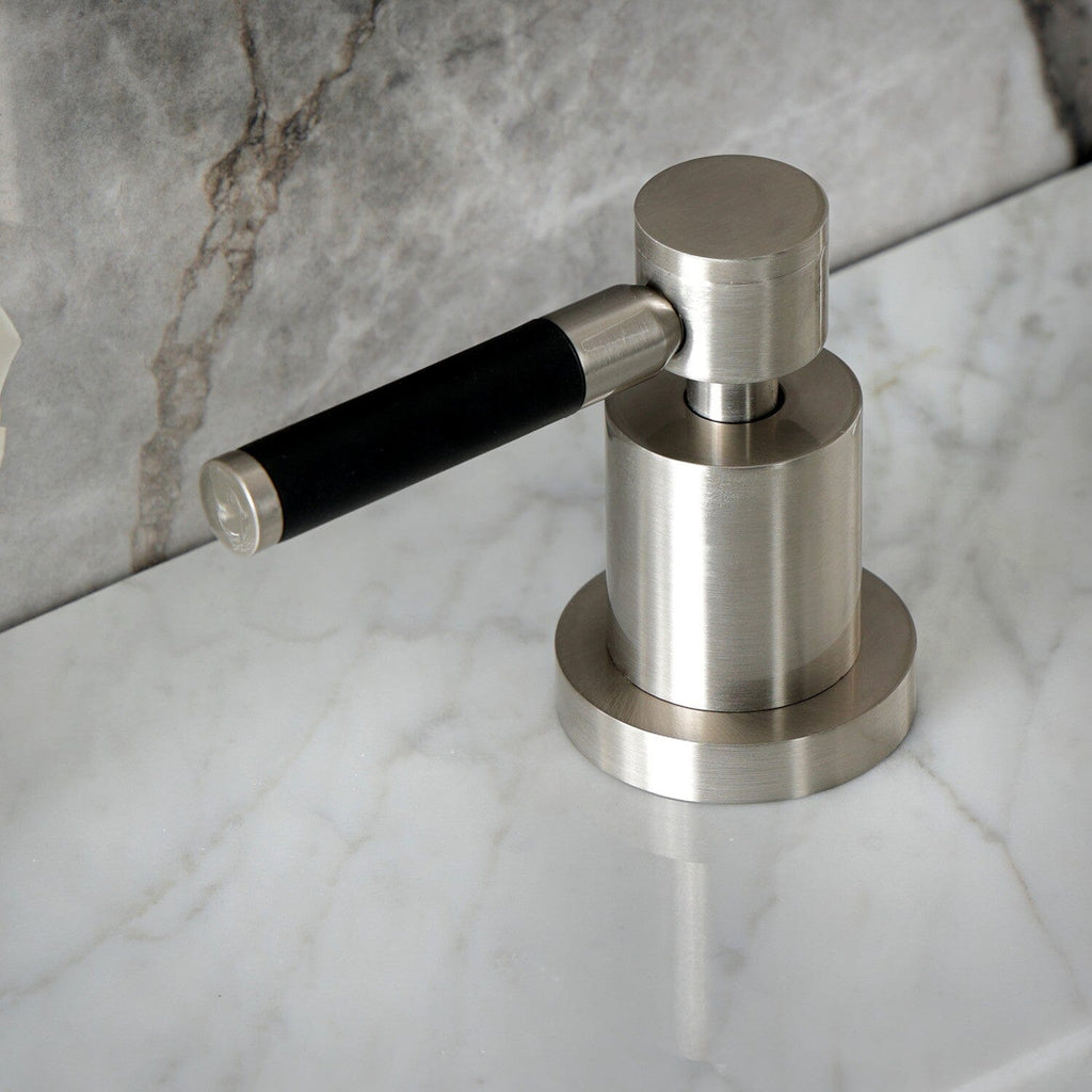 Kaiser Two-Handle 3-Hole Deck Mount Widespread Bathroom Faucet with Brass Pop-Up Drain