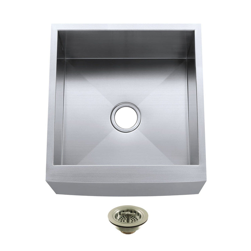 Denver 21-Inch Stainless Steel Single Bowl Farmhouse Sink with Strainer