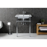 Templeton 25-Inch Ceramic Console Sink with Brass Legs (1-Hole)