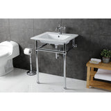 Templeton 25-Inch Ceramic Console Sink with Brass Legs (1-Hole)