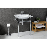 Templeton 25-Inch Ceramic Console Sink with Brass Legs (1-Hole)