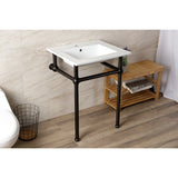 Templeton 25-Inch Ceramic Console Sink with Brass Legs (1-Hole)