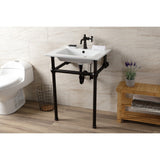 Templeton 25-Inch Ceramic Console Sink with Brass Legs (1-Hole)