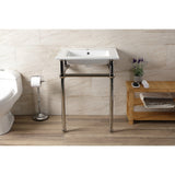 Templeton 25-Inch Ceramic Console Sink with Brass Legs (1-Hole)