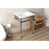 Templeton 25-Inch Ceramic Console Sink with Brass Legs (1-Hole)