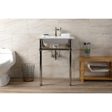 Templeton 25-Inch Ceramic Console Sink with Brass Legs (1-Hole)