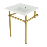 Templeton 25-Inch Ceramic Console Sink with Brass Legs (1-Hole)
