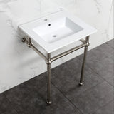 Templeton 25-Inch Ceramic Console Sink with Brass Legs (1-Hole)