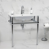 Templeton 31-Inch Ceramic Console Sink with Brass Legs (1-Hole)