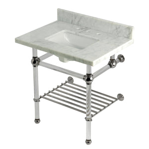 Templeton 30-Inch Console Sink with Acrylic Legs (8-Inch, 3 Hole)