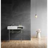 Aurelius 36-Inch Solid Surface Console Sink with Stainless Steel Legs (8-Inch, 3-Hole)