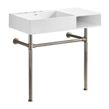 Aurelius 36-Inch Solid Surface Console Sink with Stainless Steel Legs (8-Inch, 3-Hole)