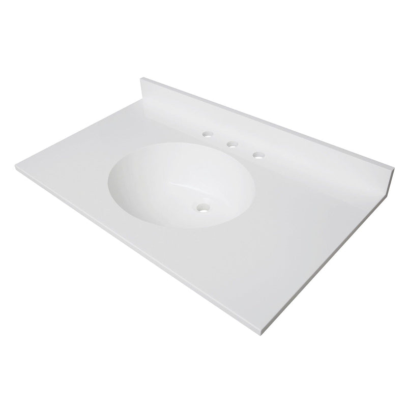 Wimbeldon 37-Inch Solid Surface Vanity Top (8" Faucet Drillings)