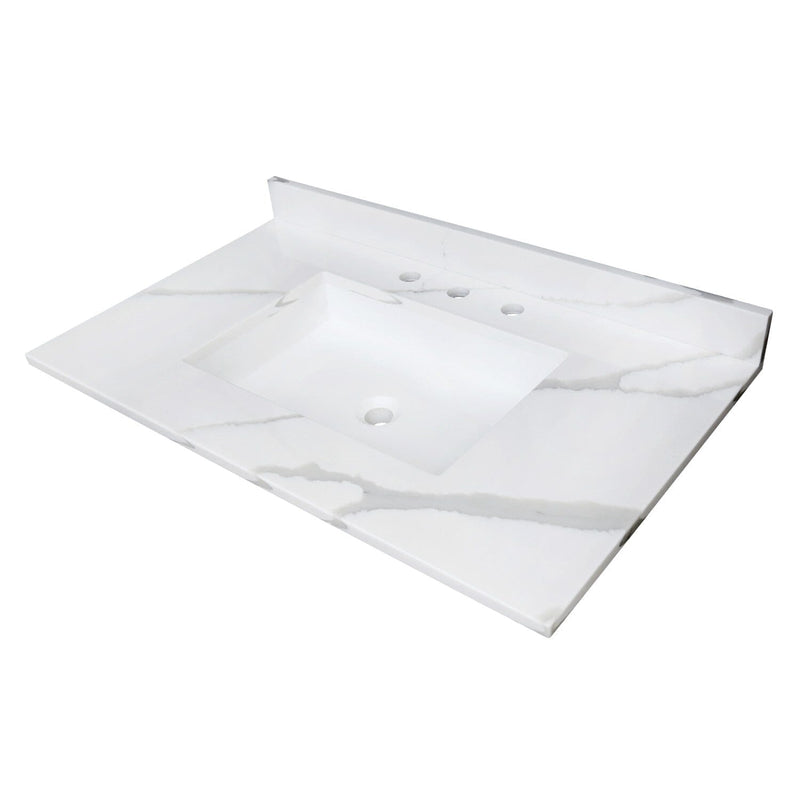 Montesquieu 37-Inch Solid Surface Vanity Top (8" Faucet Drillings)