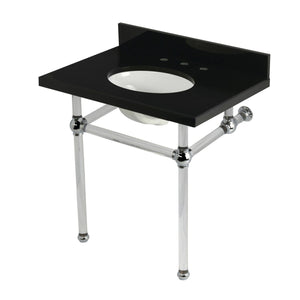 Templeton 30-Inch Black Granite Console Sink with Acrylic Legs