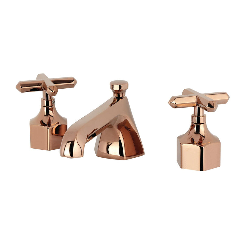 Navei Two-Handle 3-Hole Deck Mount Widespread Bathroom Faucet with Brass Pop-Up