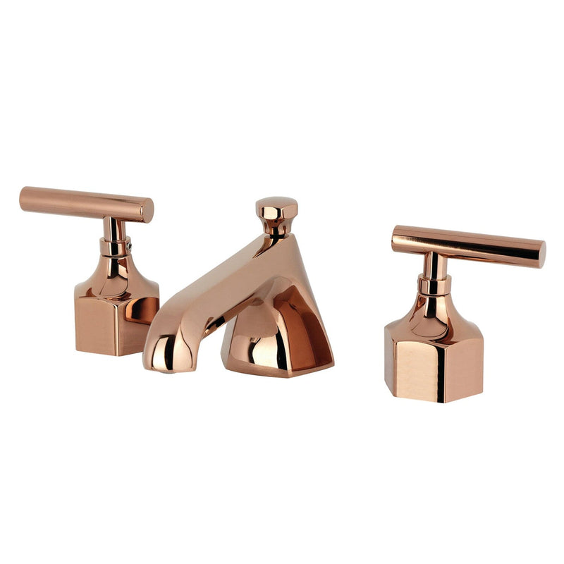 Navei Two-Handle 3-Hole Deck Mount Widespread Bathroom Faucet with Brass Pop-Up