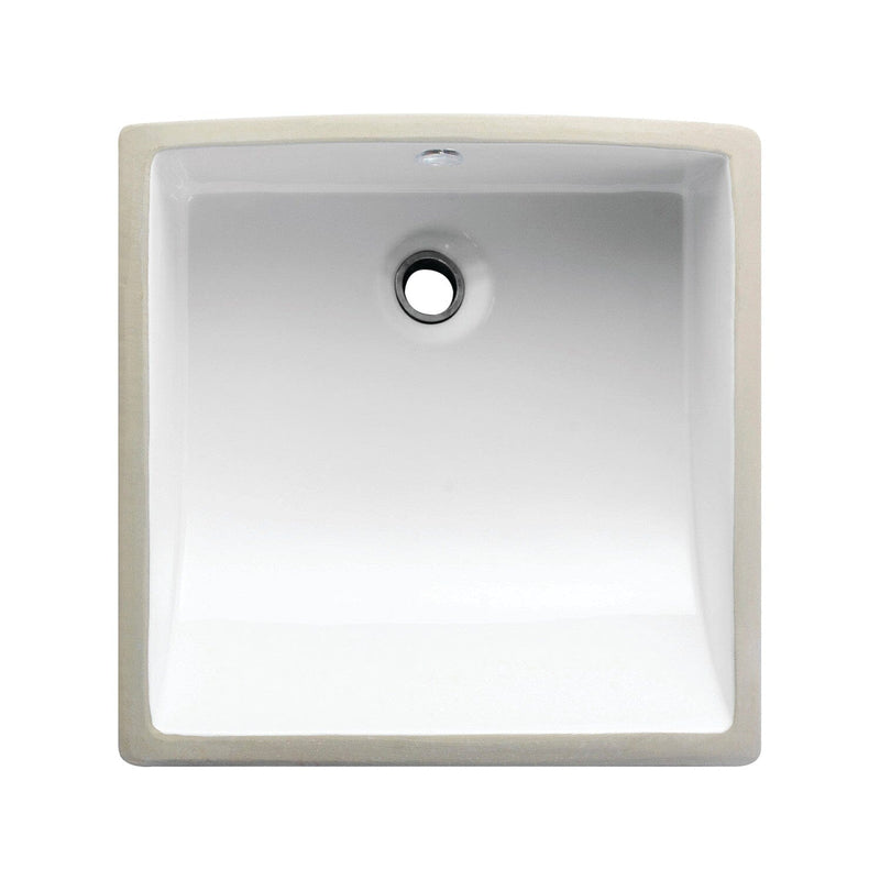 Cove 17-1/8 Inch Ceramic Square Undermount Bathroom Sink