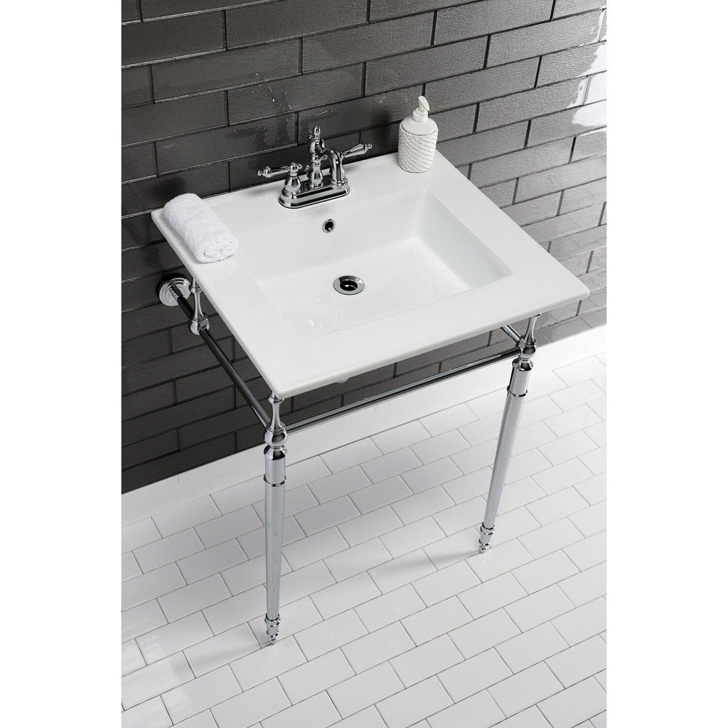 Continental 25-Inch Ceramic Vanity Sink Top (4" Faucet Drillings)