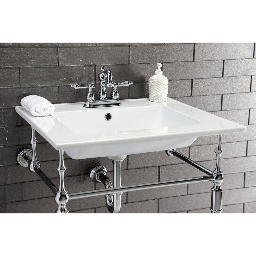 Continental 25-Inch Ceramic Vanity Sink Top (4" Faucet Drillings)