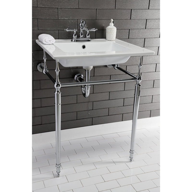 Continental 25-Inch Ceramic Vanity Sink Top (4" Faucet Drillings)