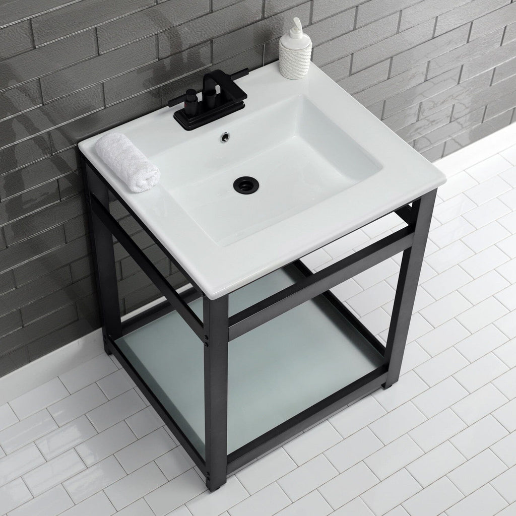 Continental 25-Inch Ceramic Vanity Sink Top (4" Faucet Drillings)