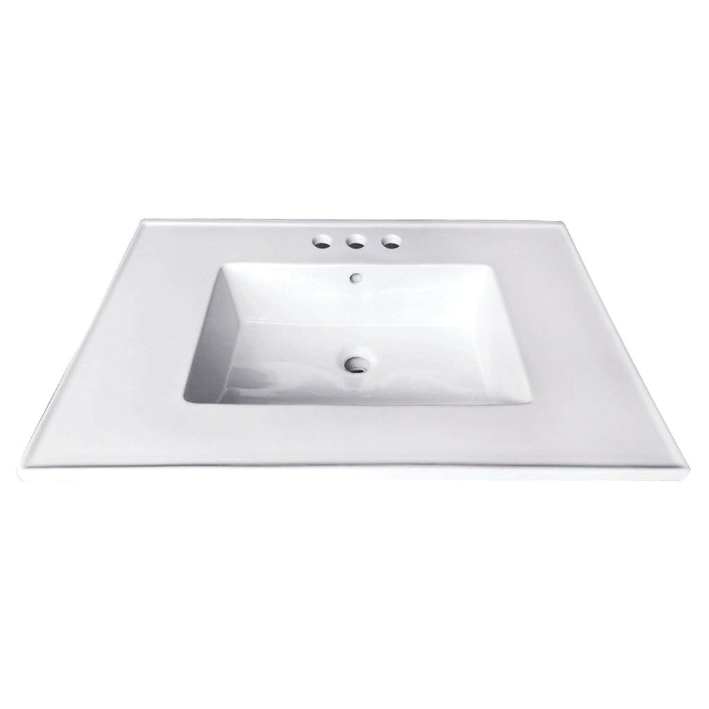Continental 25-Inch Ceramic Vanity Sink Top (4" Faucet Drillings)