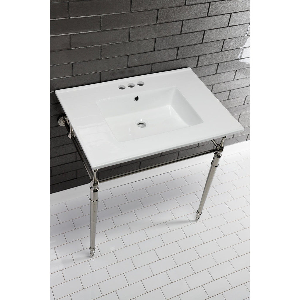 Continental 31-Inch Ceramic Vanity Sink Top (4" Faucet Drillings)