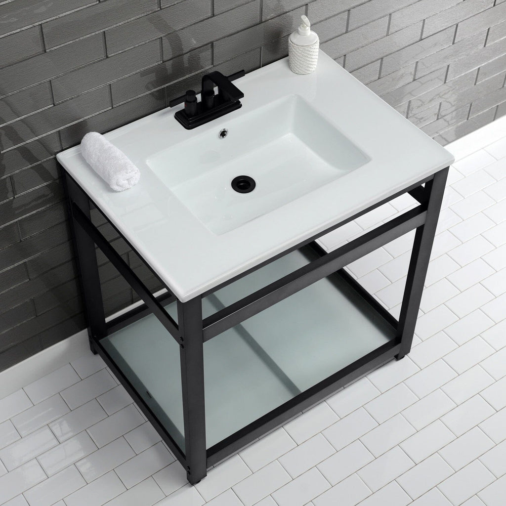 Continental 31-Inch Ceramic Vanity Sink Top (4" Faucet Drillings)
