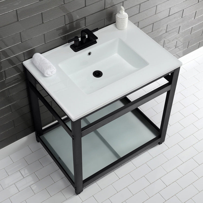 Continental 31-Inch Ceramic Vanity Sink Top (4" Faucet Drillings)