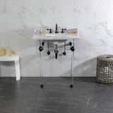 Pemberton 30-Inch Carrara Marble Console Sink with Acrylic Legs (8-Inch, 3-Hole)