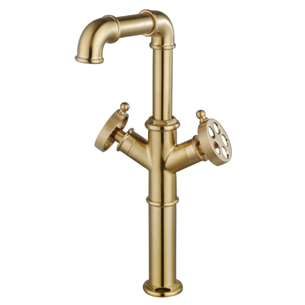 Wendell Two-Handle 1-Hole Deck Mount Vessel Faucet with Knurled Handle