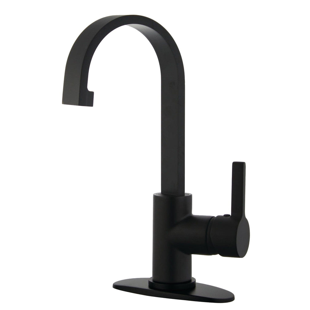 Continental One-Handle 1-Hole Bathroom Faucet with Deck Plate and Push Pop-Up Drain