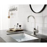Continental One-Handle 1-Hole Bathroom Faucet with Deck Plate and Push Pop-Up Drain