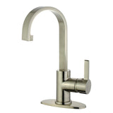 Continental One-Handle 1-Hole Bathroom Faucet with Deck Plate and Push Pop-Up Drain