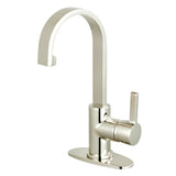 Continental One-Handle 1-Hole Bathroom Faucet with Deck Plate and Push Pop-Up Drain