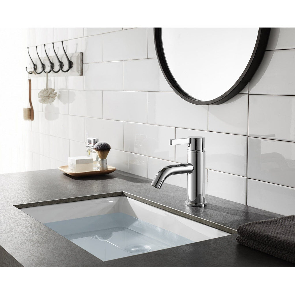 Continental One-Handle 1-Hole Bathroom Faucet with Push Pop-Up Drain