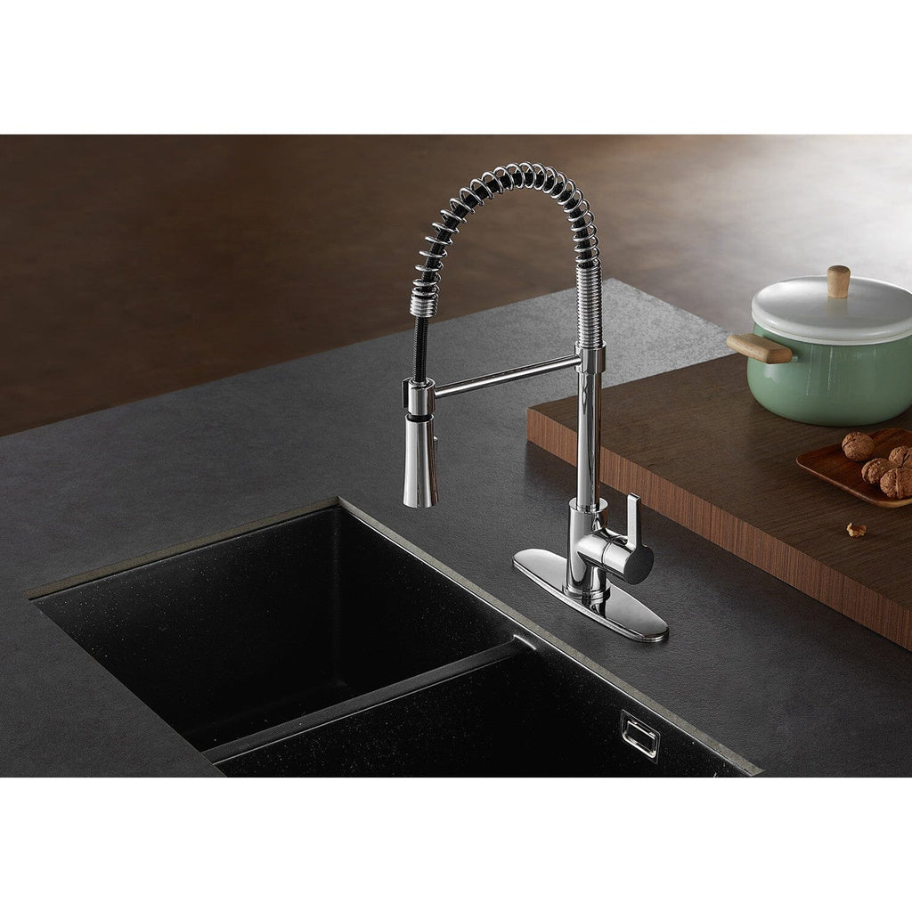 Continental Single-Handle 1-Hole Deck Mount Pre-Rinse Kitchen Faucet