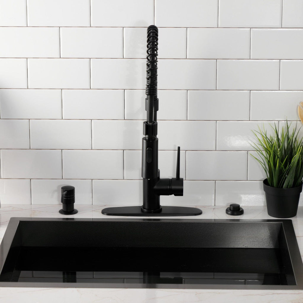 New York Single-Handle 1-Hole Deck Mount Pre-Rinse Kitchen Faucet