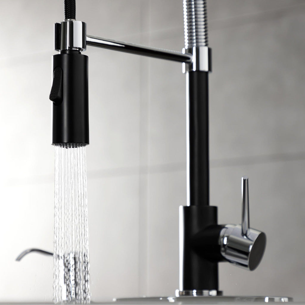 New York Single-Handle 1-Hole Deck Mount Pre-Rinse Kitchen Faucet