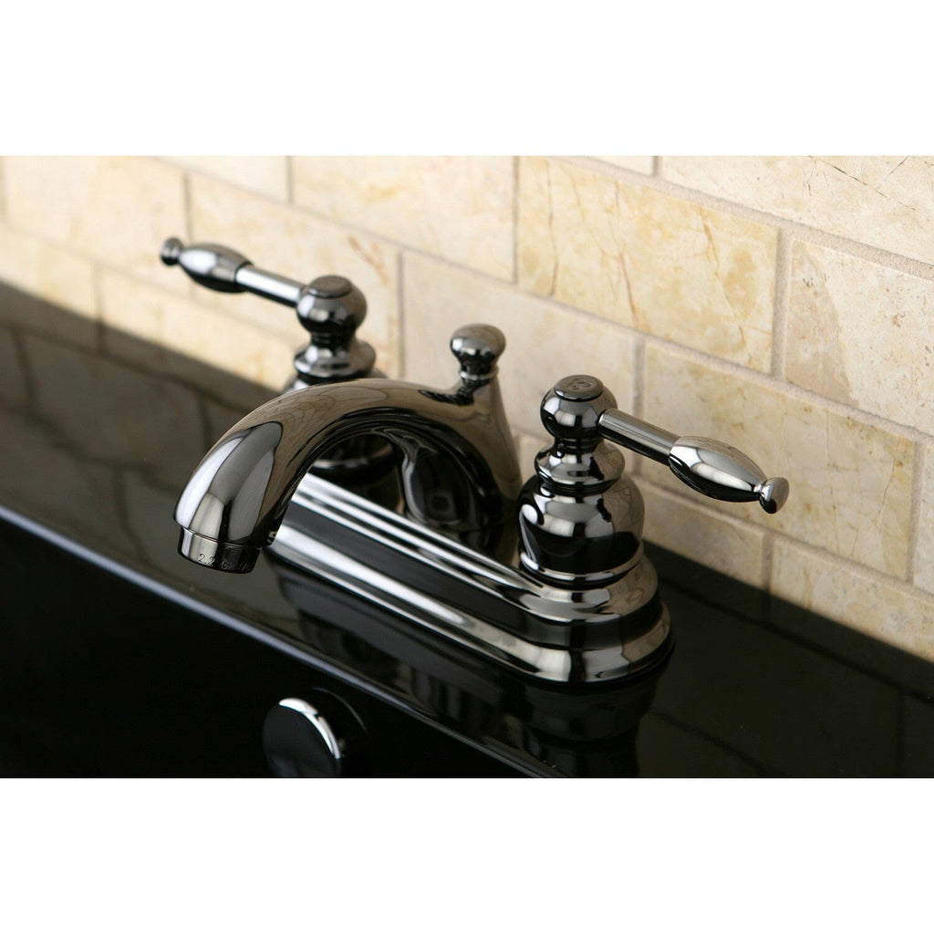 Water Onyx Double-Handle 3-Hole Deck Mount 4-Inch Centerset Bathroom Faucet with Pop-Up Drain