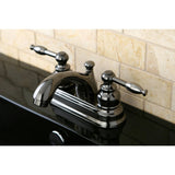 Water Onyx Double-Handle 3-Hole Deck Mount 4-Inch Centerset Bathroom Faucet with Pop-Up Drain